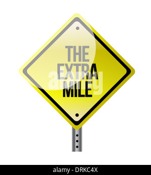 L'extra mile road sign illustration design over white Banque D'Images