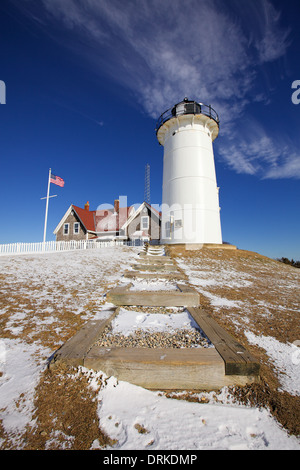 Donnant sur Martha's Vineyard et Nonamessett, Île de lumière, ou Nobsque Nobska lumineux est situé dans la région de Woods Hole, Massachusetts Banque D'Images