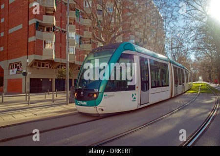 Tramway de Barcelone Banque D'Images