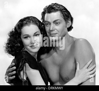 TARZAN TROUVE UN FILS ! 1939 MGM film avec Maureen O'Sullivan et Johnny Weissmuller Banque D'Images