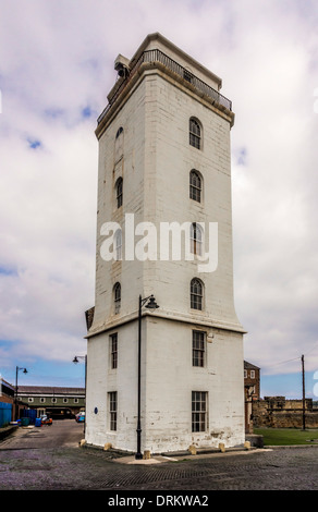 Nouvelle maison Keeper et basse lumière. Fish Quay, North Shields. Banque D'Images