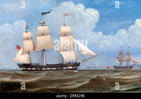 William Clark, le navire marchand anglais 'Malabar' 1836 Huile sur toile. Yale Center for British Art, New Haven, USA. Banque D'Images