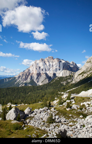 Italie, Vénétie, Col Valparola, Groupe Fanes, le Piz dles Cunturines Banque D'Images