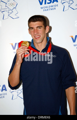 Médaillé d'or olympique Michael Phelps à Londres Banque D'Images