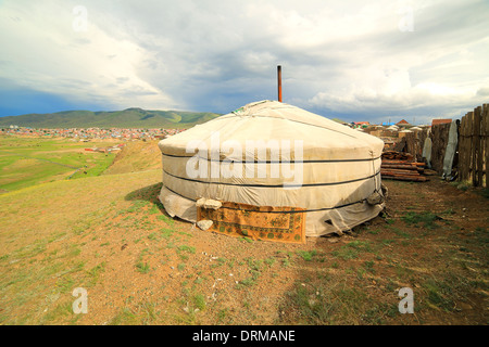 Ger de Mongolie à Oulan-bator Banlieue Banque D'Images