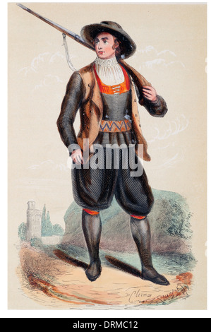 La Maragatería ou País de los Maragatos région historique antique comarca traditionnelle province de León en Espagne, vers 1848 Banque D'Images