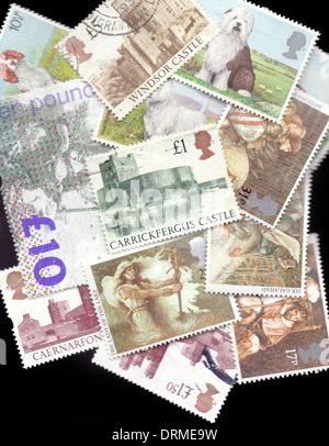 La Grande-Bretagne UK Sélection de divers occasion British Royal Mail timbres-close-up Banque D'Images