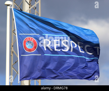 Ce qui concerne l'UEFA Drapeau Campagne Photo par Tony Henshaw/La Manga Photos ambiance générale de la scène ou de la Banque D'Images