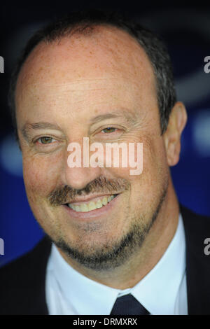 Naples, Italie - 29 janvier, 2014. entraîneur de SSC Napoli Rafael Benitez Football / Soccer : italien TIM Cup match entre SSC Napoli et SS Lazio au Stadio San Paolo de Naples, Italie. Credit : Franco Romano/Alamy Live News Banque D'Images