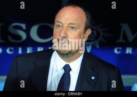 Le 29 janvier, 2014 - Naples, Italie - Naples, Italie - 29 janvier, 2014. entraîneur de SSC Napoli Rafael Benitez Football / Soccer : italien TIM Cup match entre SSC Napoli et SS Lazio au Stadio San Paolo de Naples, Italie. (Crédit Image : © Franco Romano/NurPhoto ZUMAPRESS.com) / Banque D'Images