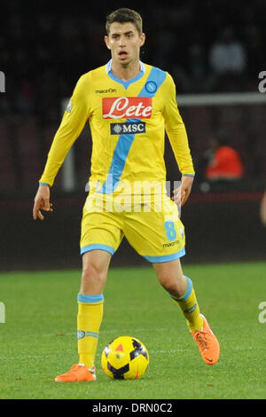 Le 29 janvier, 2014 - Naples, Italie - Naples, Italie - 29 janvier, 2014. Jorginho de SSC Napoli en action au cours de Football / Soccer : italien TIM Cup match entre SSC Napoli et SS Lazio au Stadio San Paolo de Naples, Italie. (Crédit Image : © Franco Romano/NurPhoto ZUMAPRESS.com) / Banque D'Images