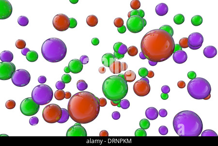 Sphères en verre sur un fond blanc Banque D'Images