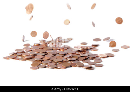 100 Euro coins falling Banque D'Images