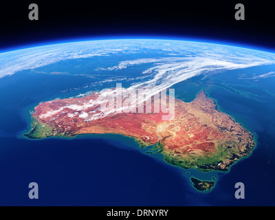 L'Australie vue de l'espace (Source des cartes à partir de ce http://visibleearth.nasa.gov/) de rendu 3D Banque D'Images