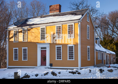 Maison Clarke-Hancock - Paul Revere's destination pour avertir de l'avance des Britanniques en 1775. Lexington Massachusetts USA Banque D'Images