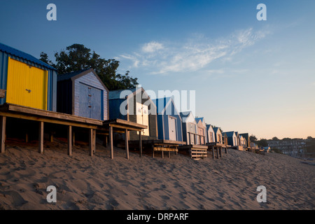 Cabines de plage Péninsule Llŷn Abersoch Gwynedd North Wales UK Banque D'Images