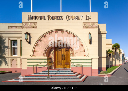 Art Deco Napier célèbre édifice de la National Tobacco Company, anciennement Rothmans bâtiment. Ahuriri Napier, Nouvelle-Zélande Île du Nord Banque D'Images