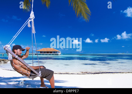 Homme aux Maldives Banque D'Images