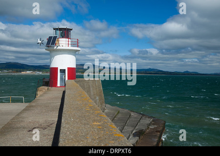 Phare du Port de Wicklow, Wicklow Town, comté de Wicklow, en Irlande. Banque D'Images