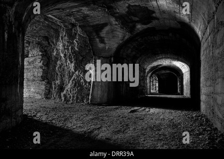 Ligne Cadorna, Italie. Fortifications de la Première Guerre mondiale. L'entrée d'embrasures Banque D'Images