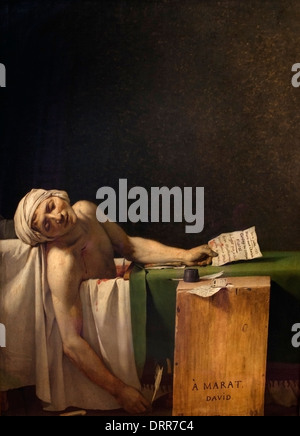 L'assassinat de Marat 1793 Jacques Louis David 1748-1825 Français France Banque D'Images