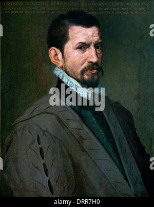 Portrait d'Hubert Goltzius 1526-1583 Anthonis Mor van Dashorst Belge Flamand 1516-1576 Belgique Banque D'Images