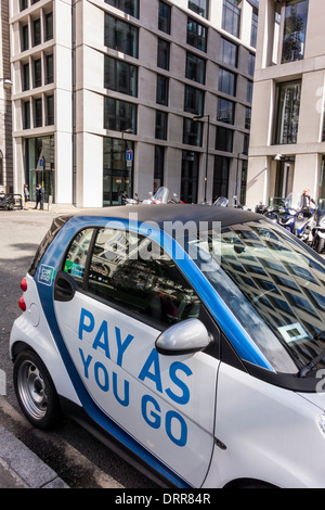 Car2Go services d'autopartage, Londres, UK Banque D'Images