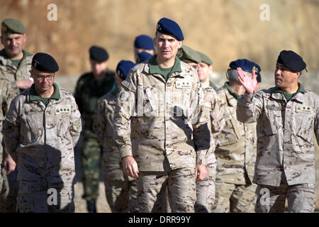 Paracuellos de Jarama, Espagne . 30Th Jan, 2014. Le Prince Felipe d'Espagne visite le parachutiste Brigada Almogavares 'VI' le jour de son 46e anniversaire le 30 janvier 2014 à Paracuellos de Jarama, Espagne : dpa Crédit photo alliance/Alamy Live News Banque D'Images