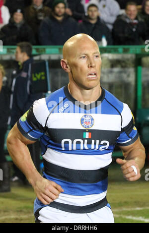 Leicester, Royaume-Uni. Jan 31, 2014. Peter Stringer au cours de la LV = Cup match entre Leicester Tigers et Bath Rugby de Welford Road. Credit : Action Plus Sport/Alamy Live News Banque D'Images