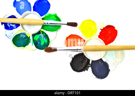 Poster couleur sur fond blanc. Banque D'Images