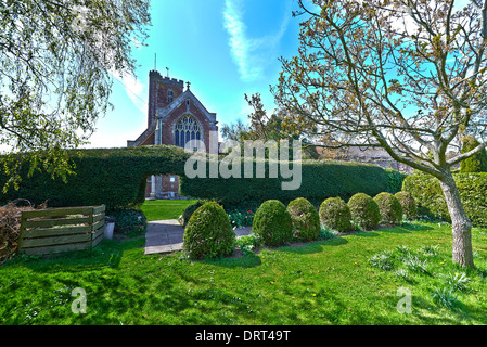 L'église de St Mary de Cannington, Somerset, Angleterre dispose d'une tour, qui date du xive siècle Banque D'Images