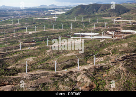 Vue aérienne de la centrale éolienne, Tenerife, Espagne Banque D'Images