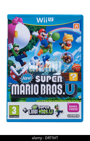 Une Nintendo Wii U Super Mario Bros jeu informatique sur un fond blanc Banque D'Images