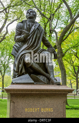 Statue de Robert Burns dans Central Park à New York Banque D'Images