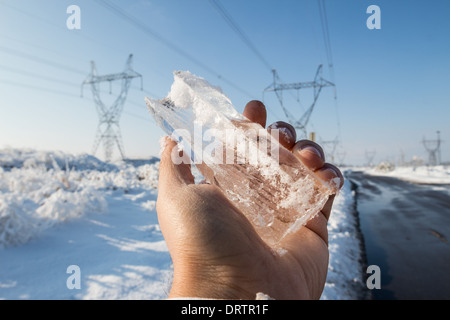 Une tempête de glace historiques des bas des arbres, coupe l'alimentation, les manteaux des foyers et fait des ravages dans la région du Grand Toronto laissant étourdis résidents Banque D'Images