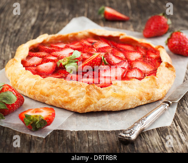 Galette aux fraises Banque D'Images