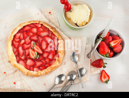 Galette aux fraises Banque D'Images