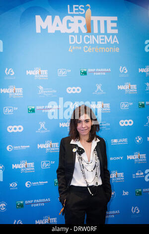 Bruxelles, Belgique. 1er février, 2014. L'actrice Lubna Azabal a la 4e cérémonie des Magritte célébrant le meilleur de l'industrie du cinéma belge. © Aurore Belot/NurPhoto ZUMAPRESS.com/Alamy/Live News Banque D'Images