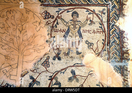 Mount Nebo Jordan Memorial Church of Moses Mosaic Missing Parts enclées Banque D'Images