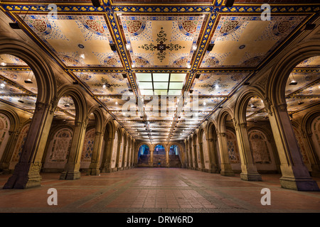 New York City à Bethesda Terrace passage souterrain dans Central Park. Banque D'Images