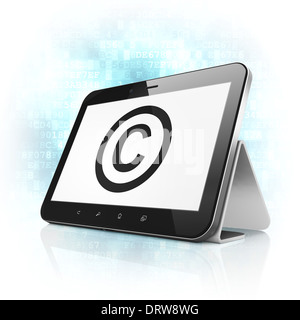 Concept : droit d'auteur sur tablet PC ordinateur Banque D'Images