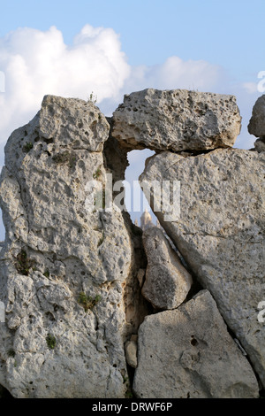 Pierres de temples de Ggantija XAGHRA GOZO MALTE 04 Décembre 2013 Banque D'Images