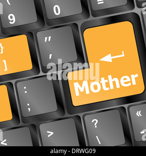 Clavier avec mère mot sur le bouton de l'ordinateur Banque D'Images