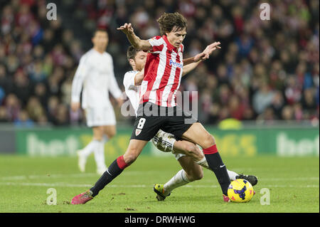 Bilbao, Espagne. 2e Mar, 2014. Au cours Iturraspe Liga BBVA match de football Athletic Club vs Real Madrid a joué à San Mames stadium, B.sc.A., Pays Espagne le 2 février 2014. Photo : Ortzi Omenaka Urbanandsport NurPhoto / / Crédit : Omenaka NurPhoto Ortzi//ZUMAPRESS.com/Alamy Live News Banque D'Images