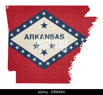 État de l'Arkansas Grunge flag site isolé sur un fond blanc), États-Unis Banque D'Images