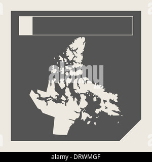 L'état du Nunavut au Canada répondre télévision web design site isolé avec bouton chemin de détourage. Banque D'Images