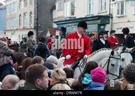 Boxing Day avec Pierre et de commencer l'assemblage Recherche de Denbigh à Denbigh Square North Wales 2013 Banque D'Images