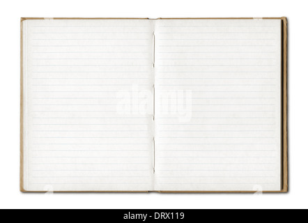 Ordinateur portable ouvert blanc Vintage isolated on white with clipping path Banque D'Images