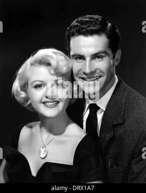 ANGELA LANSBURY Angl0-actrice américaine du cinéma irlandais avec deuxième mari Peter Shaw en 1949 Banque D'Images