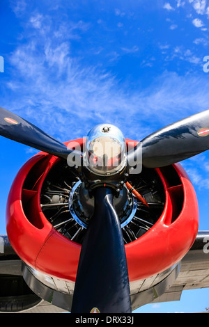 Le pulseur et Pratt & Whitney R-1830 moteur d'un WW2 B24 avion bombardier Liberator Banque D'Images